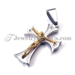 Fashion Gold WoMen's Titanium Cross For Jesus Pendant