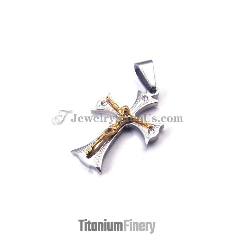 Fashion Gold WoMen's Titanium Cross For Jesus Pendant