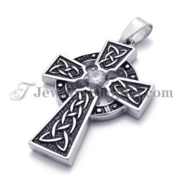 Gorgeous Titanium Cross Pendant With Zircon