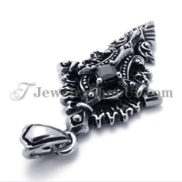 Fashion Titanium Pendant With Black Zircon