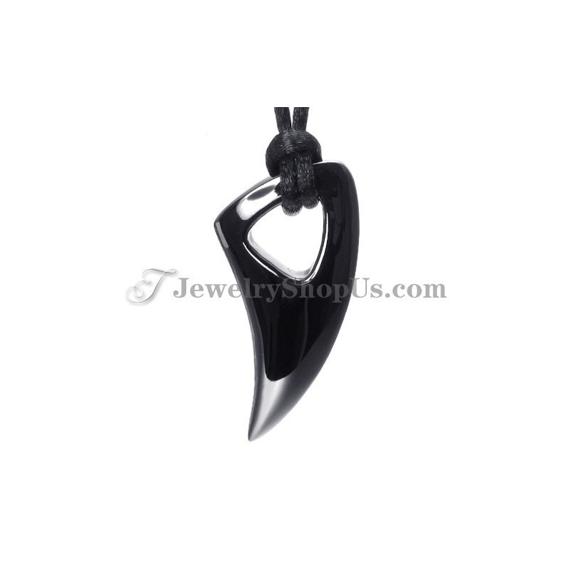 Black Wolf Tooth Titanium Pendant