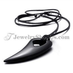 Black Wolf Tooth Titanium Pendant