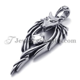 Fashion Wolf Head Pendant With Zircon