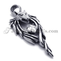 Fashion Wolf Head Pendant With Zircon