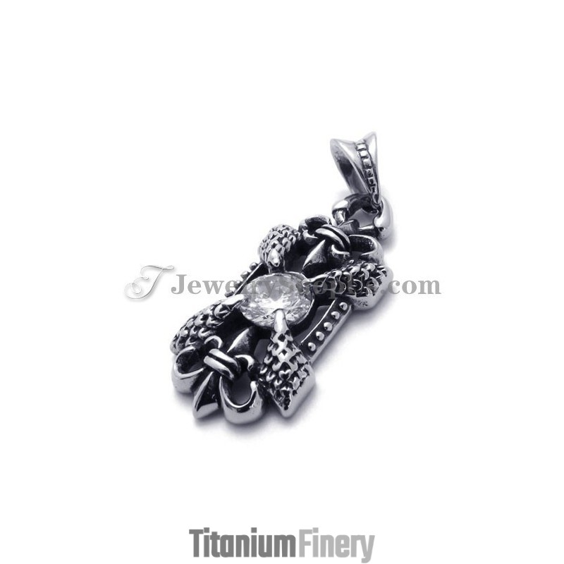 Elegant Titanium Pendant With Zircon Elegant Titanium Pendant With Zircon
