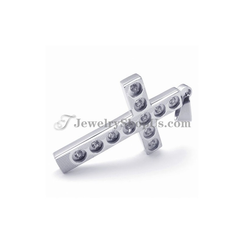 Elegant Cross Titanium Pendant With Rhinestones Elegant Cross Titanium Pendant With Rhinestones