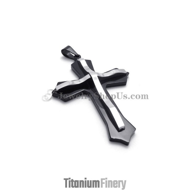 Fashion Black Titanium Cross Pendant Fashion Black Titanium Cross Pendant