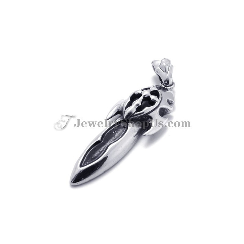 Fashion Black Zircon Titanium Pendant
