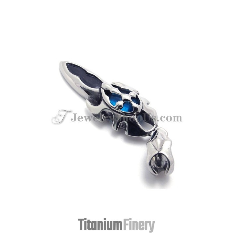 Fashion Blue Zircon Titanium Pendant Fashion Blue Zircon Titanium Pendant