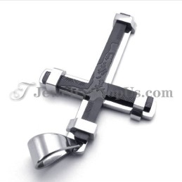 Gorgeous Black Titanium Cross Pendant