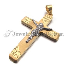Gorgeous Gold Titanium Cross Of Jesus Pendant