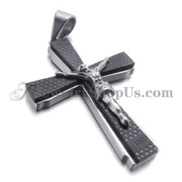 Elegant Titanium Black Cross Of Jusus Pendant