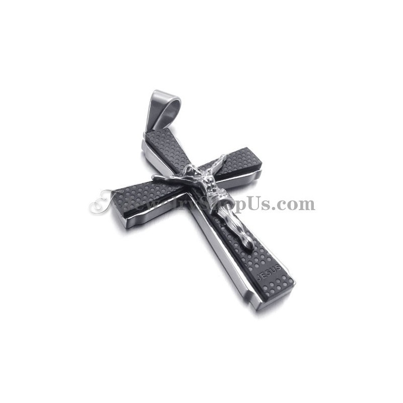 Elegant Titanium Black Cross Of Jusus Pendant Elegant Titanium Black Cross Of Jusus Pendant