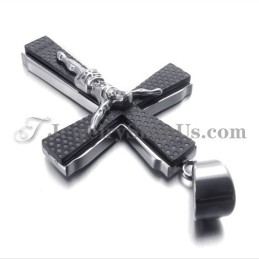 Elegant Titanium Black Cross Of Jusus Pendant