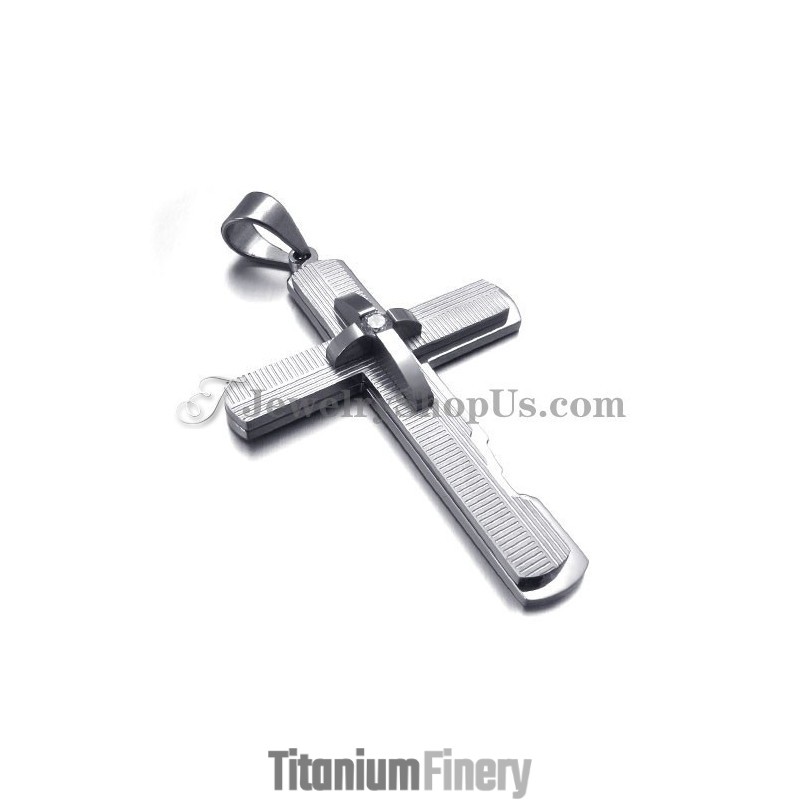 Silver Titanium Cross Pendant Silver Titanium Cross Pendant
