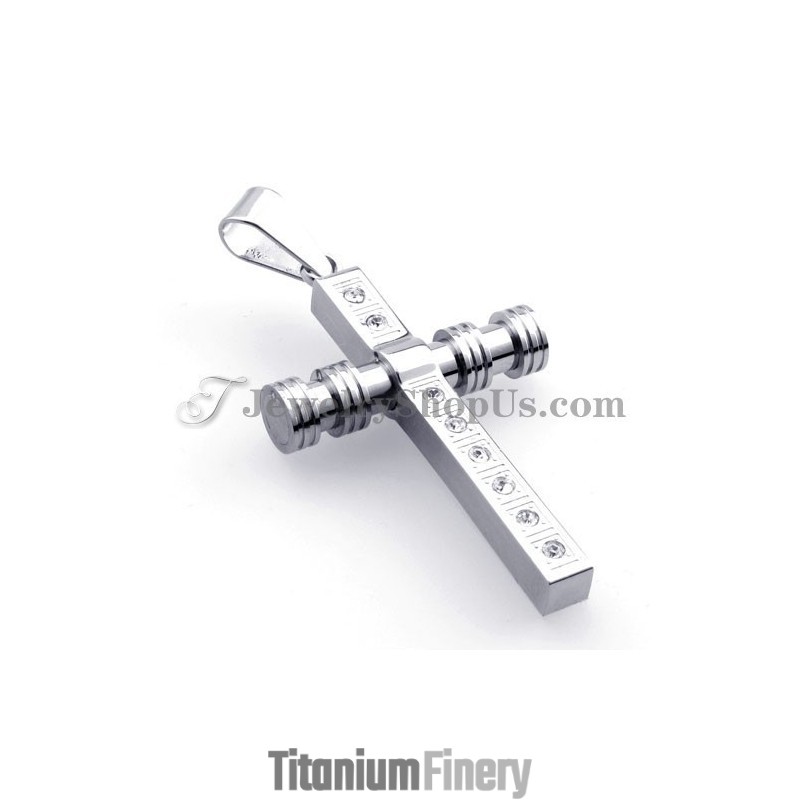 Gorgeous Titanium Cross Pendant With Rhinestones Gorgeous Titanium Cross Pendant With Rhinestones