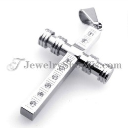 Gorgeous Titanium Cross Pendant With Rhinestones