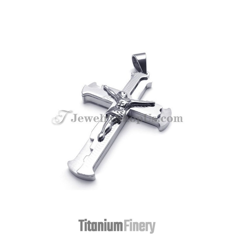 Classical Titanium Cross Of Jesus Pendant