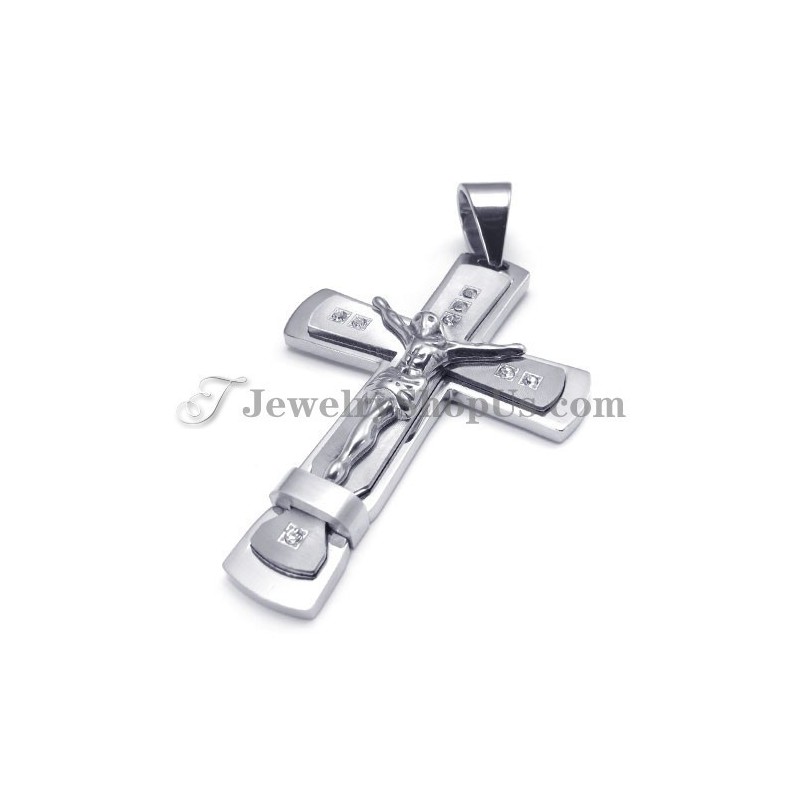 Classical Cross Of Jesus Titanium Pendant