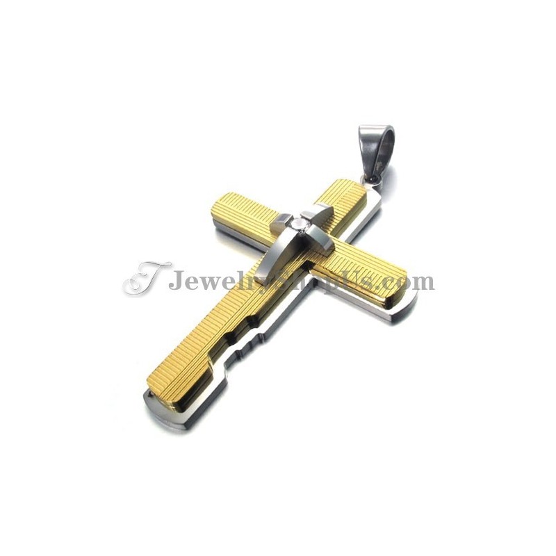 Gold Titanium Cross Pendant Gold Titanium Cross Pendant