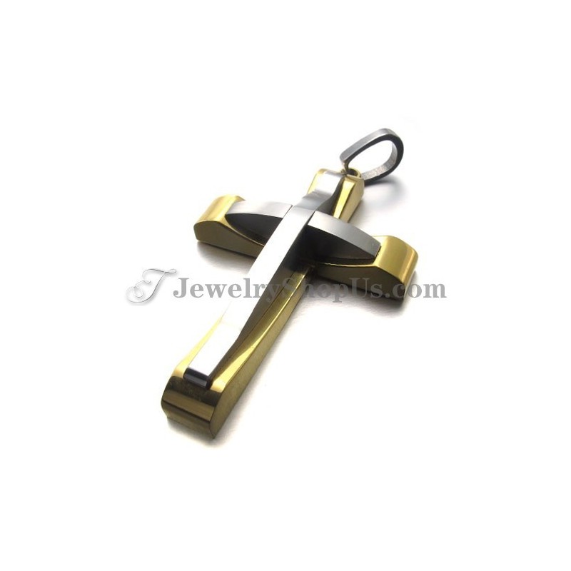 Elegant Titanium Gold Cross Pendant Elegant Titanium Gold Cross Pendant
