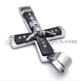 Classical Cross Of Jesus Black Titanium Pendant