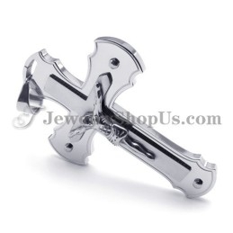 Classical Silver Titanium Cross Of Jesus Pendant