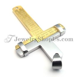 Elegant Gold Titanium Cross Pendant With Rhinestone