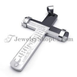 Gorgeous Black And Silver Titanium Cross Pendant