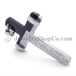 Gorgeous Black And Silver Titanium Cross Pendant