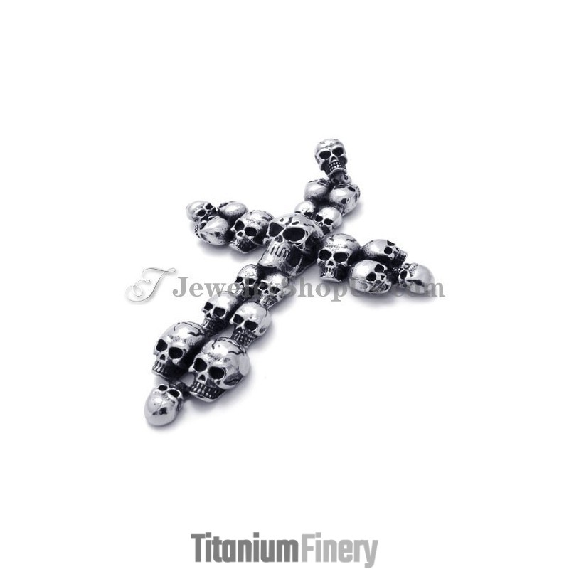 Fashion Skulls Cross Titanium Pendant