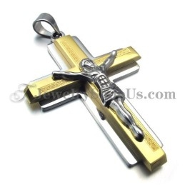 Fashion Gold Titanium Cross Of Jesus Pendant
