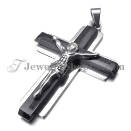 Fashion Black Titanium Cross Of Jesus Pendant