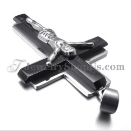 Fashion Black Titanium Cross Of Jesus Pendant