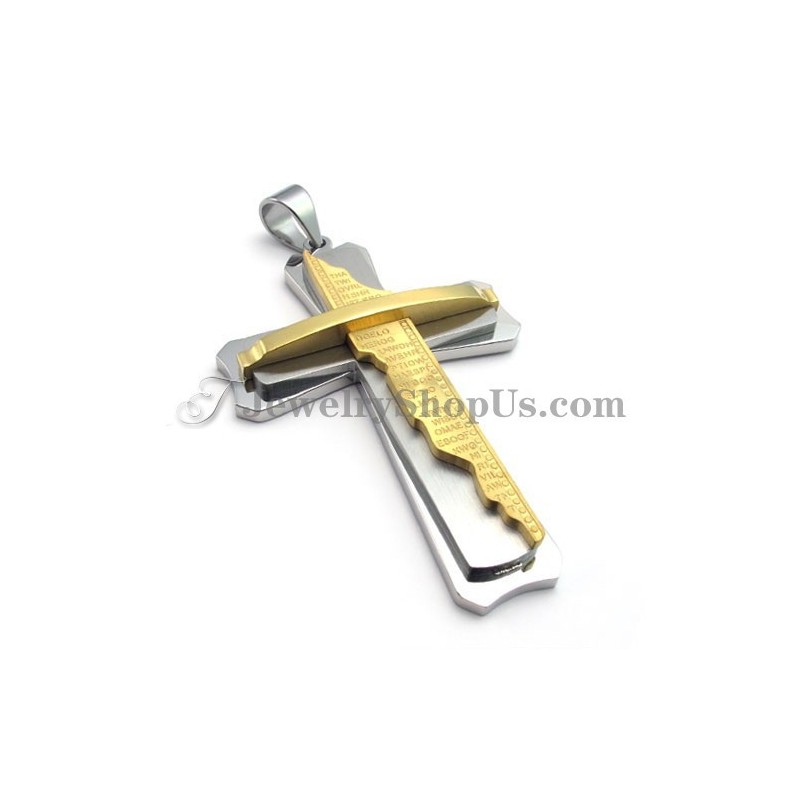 Gorgeous Gold Titanium Cross Pendant
