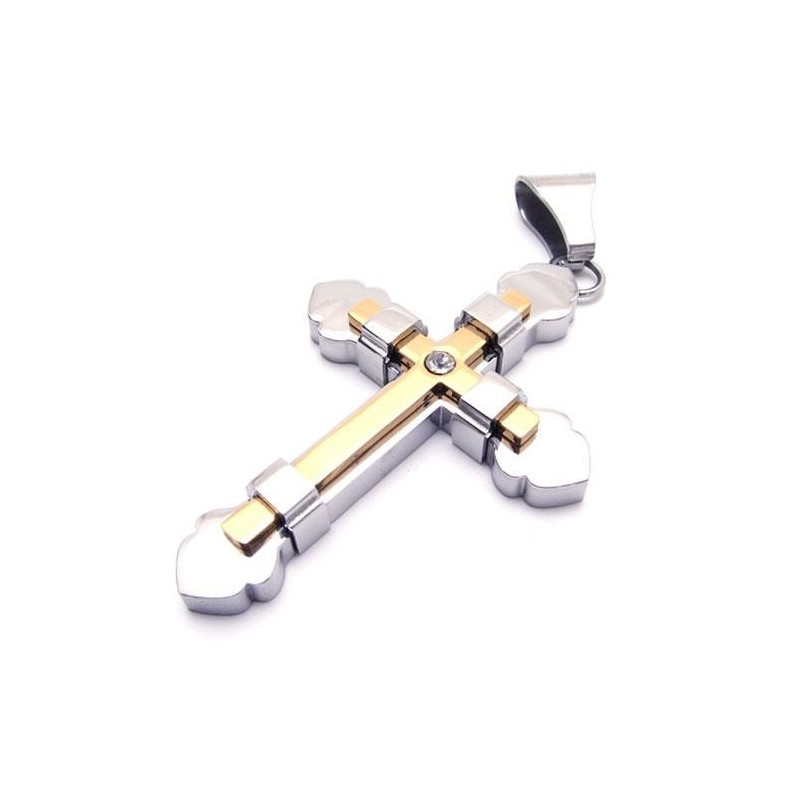 Men's Golden Pure Titanium Cross Necklace Pendant (New) Men's Golden Pure Titanium Cross Necklace Pendant (New)