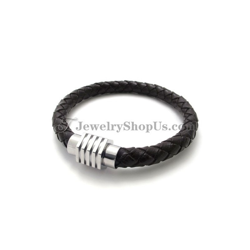 Fashion Titanium With Leather Bracelet Fashion Titanium With Leather Bracelet