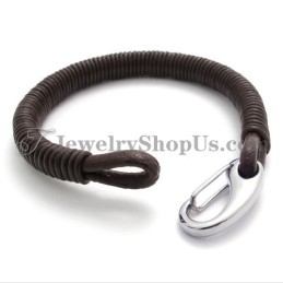 Fashion Leather Titanium Bracelet