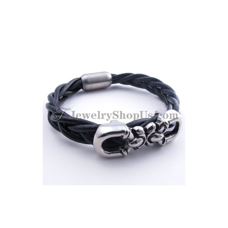 Fashion Titanium Leather Bracelet Fashion Titanium Leather Bracelet