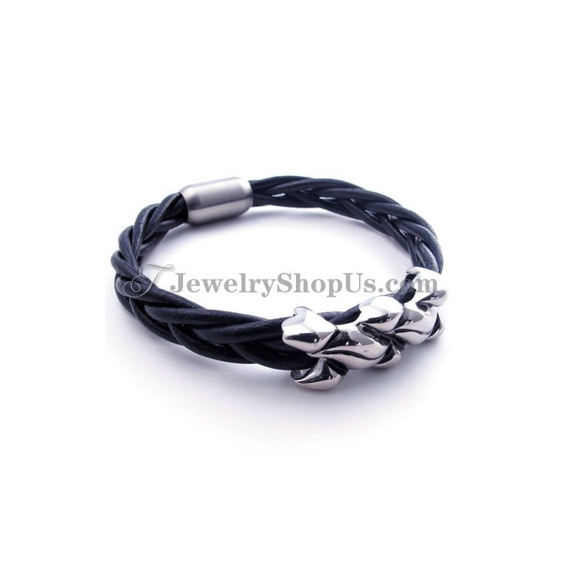 Elegant Leather Titanium Bracelet Elegant Leather Titanium Bracelet