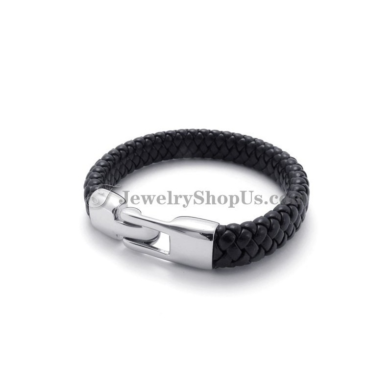 Gorgeous Black Titanium And Leather Bracelet Gorgeous Black Titanium And Leather Bracelet