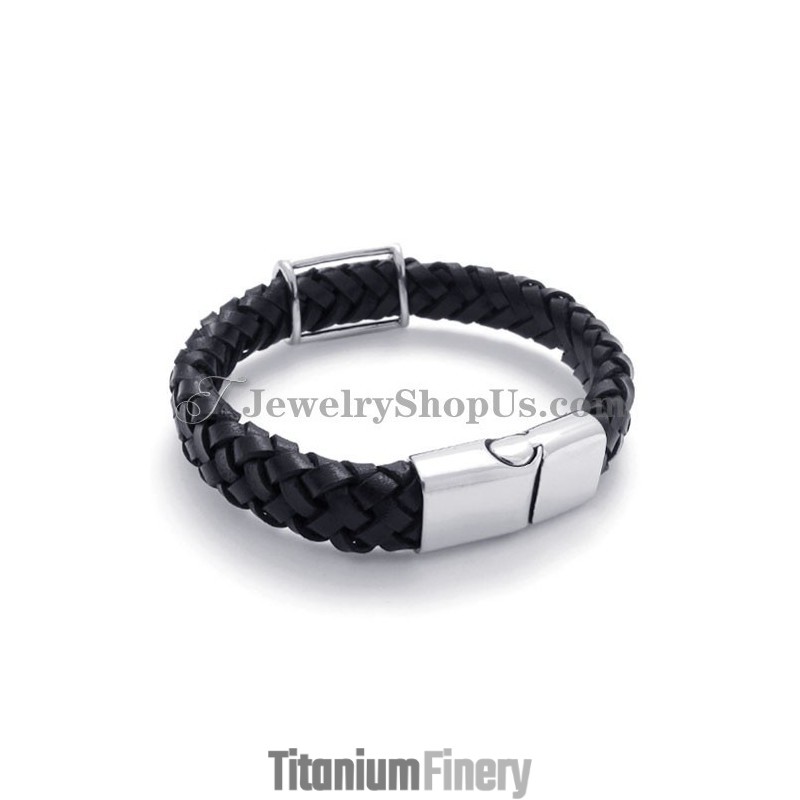 Fashion Titanium Leather Bracelet