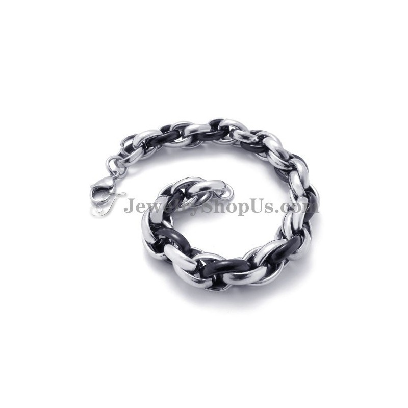 Fashion Black And Silver Titanium Bracelet Fashion Black And Silver Titanium Bracelet
