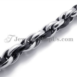 Fashion Black And Silver Titanium Bracelet