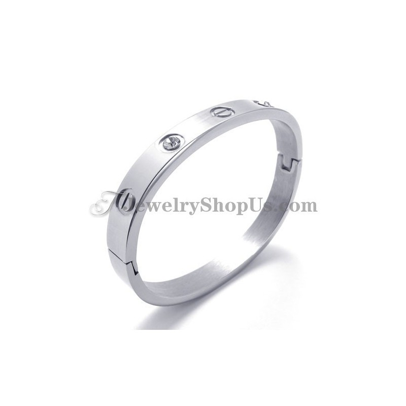 Fashion Silver Titanium Bracelet With Rhinestone Fashion Silver Titanium Bracelet With Rhinestone