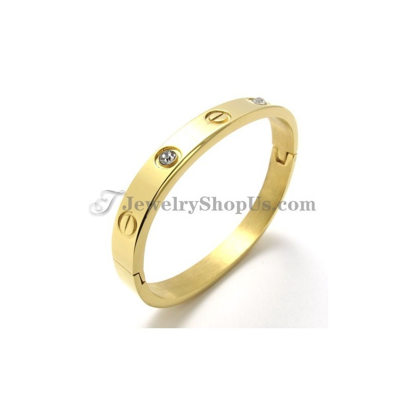 Fashion Gold Titanium Bracelet With Rhinestone Fashion Gold Titanium Bracelet With Rhinestone