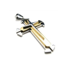 Men's Pure Titanium Star Pendant Cross Necklace Chain