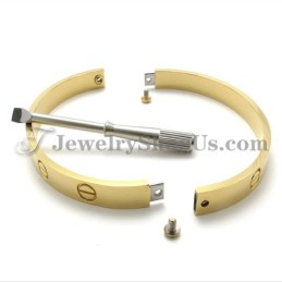 Gorgeous Gold Titanium Bracelet For Men