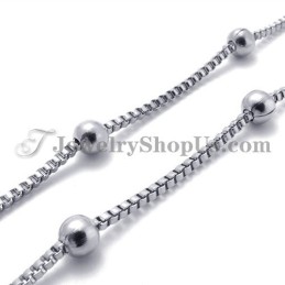 Elegant Titanium Silver Beads WoMen's Necklace