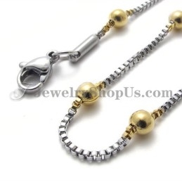 Elegant Titanium Gold Beads WoMen's Necklace